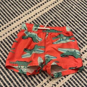 Old Navy Coral Swim Shorts with Alligator Print